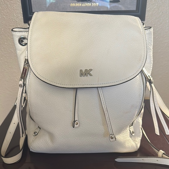 Michael Kors White Backpack with Silver Hardware - Picture 1 of 8